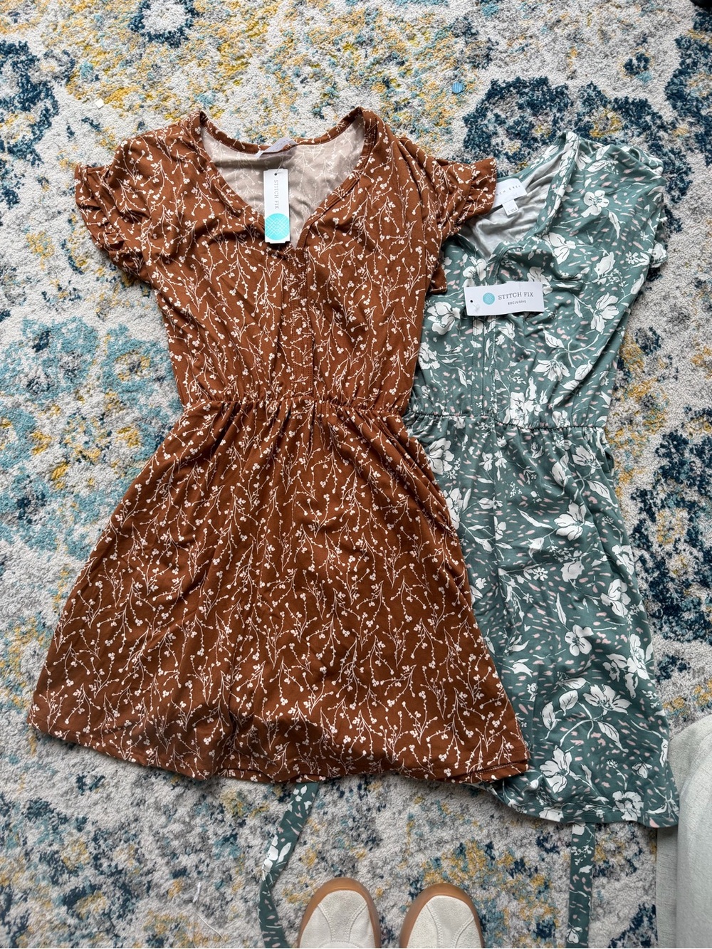 Women's floral fall short Sleeve Dresses